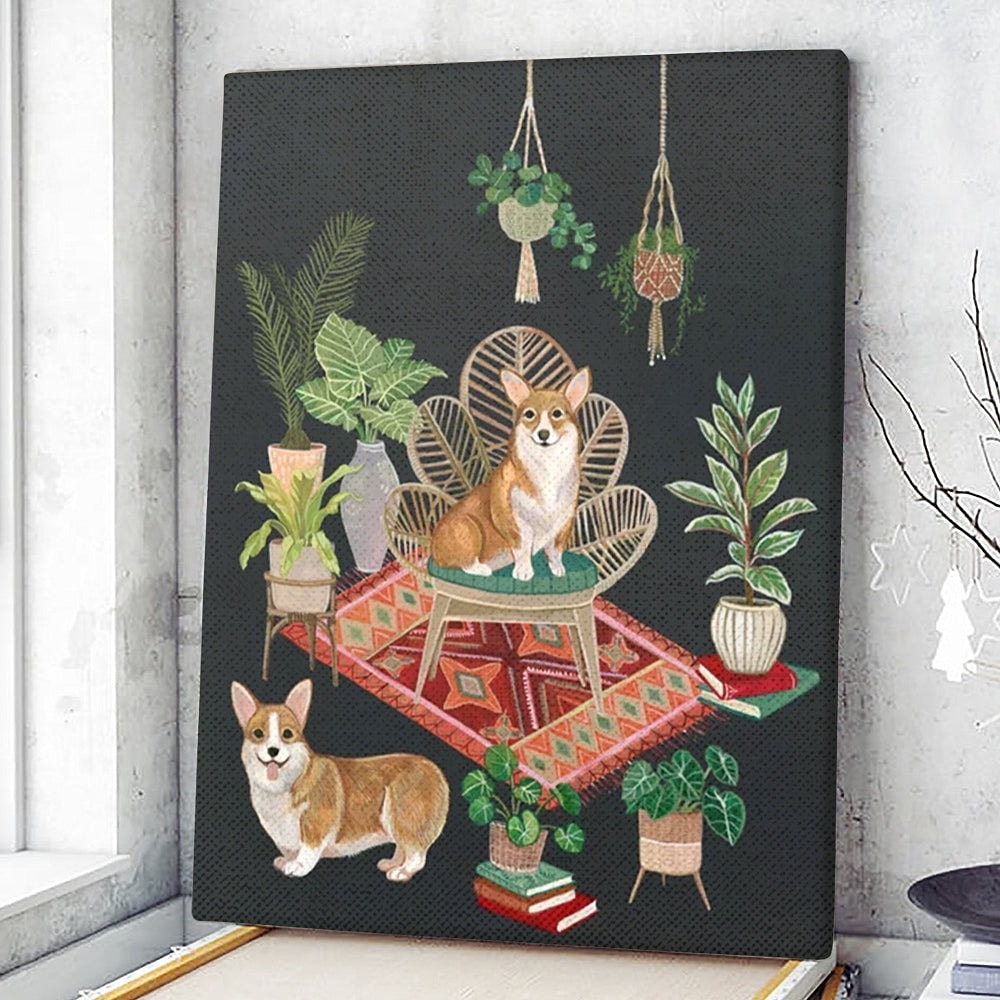 Dog Portrait Canvas - Corgis Living Room Canvas Print - Dog Canvas Print - Dog Wall Art Canvas - Dog Canvas Art - Dog Poster Printing - Furlidays.jpg