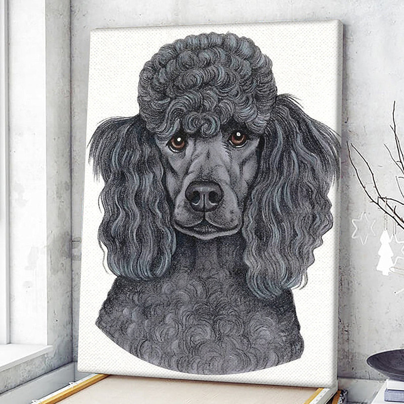 Dog Portrait Canvas - Poodle Black Canvas Print - Dog Wall Art Canvas - Dog Canvas Art - Dog Poster Printing - Furlidays.jpg
