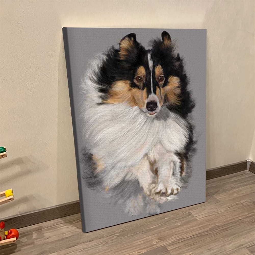 Dog Portrait Canvas - Sheltie - Canvas Print - Dog Wall Art Canvas - Dog Poster Printing - Furlidays.jpg