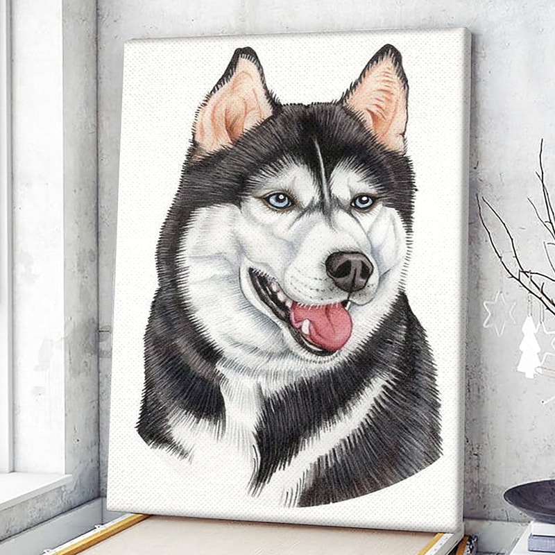 Dog Portrait Canvas - Siberian Husky Canvas Print - Dog Wall Art Canvas - Dog Canvas Art - Dog Poster Printing - Furlidays.jpg