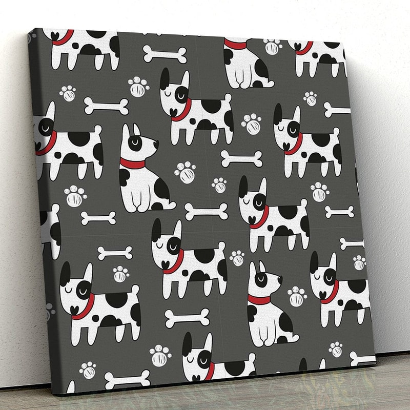 Dog Square Canvas - Fantastic Black And White Dog - Dog Canvas Pictures - Dog Poster Printing - Dog Wall Art Canvas - Furlidays.jpg
