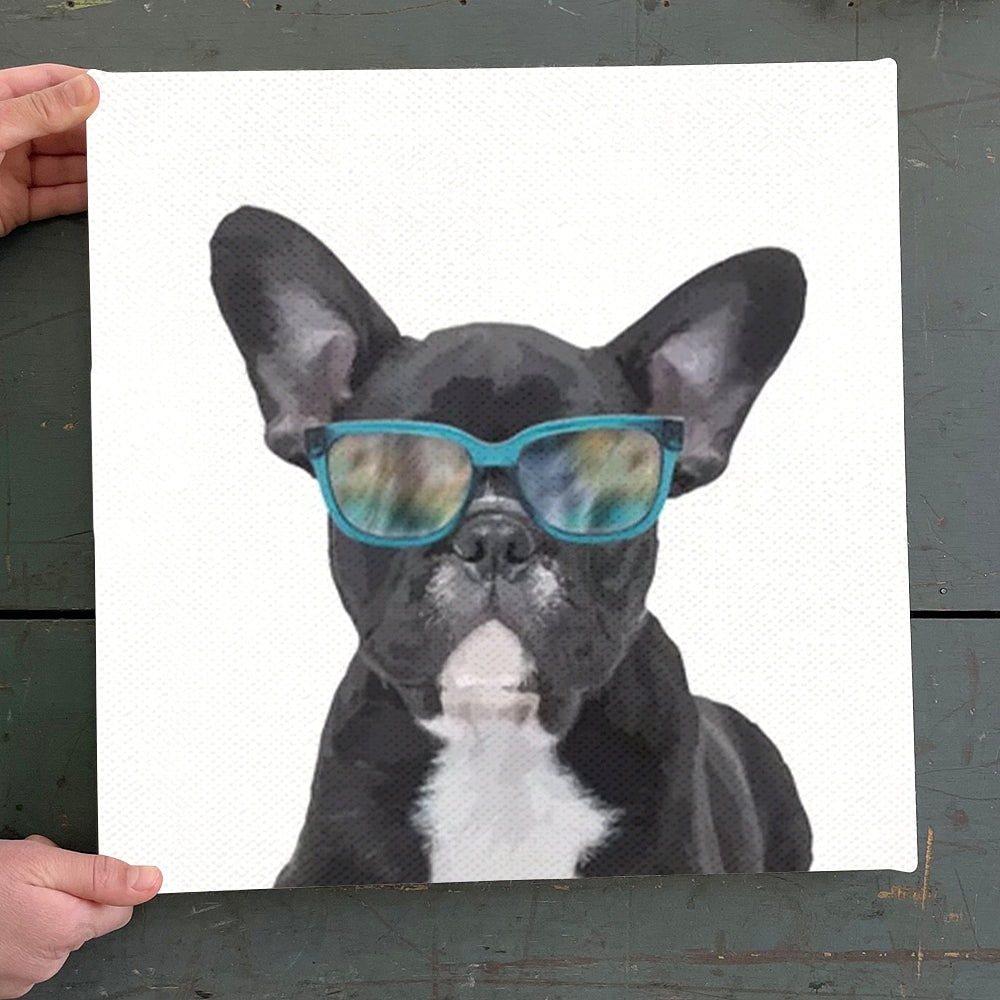 Dog Square Canvas - French Bulldog - Summer Fantasy Sunglasses -Canvas Print - Canvas With Dogs On It - Furlidays.jpg