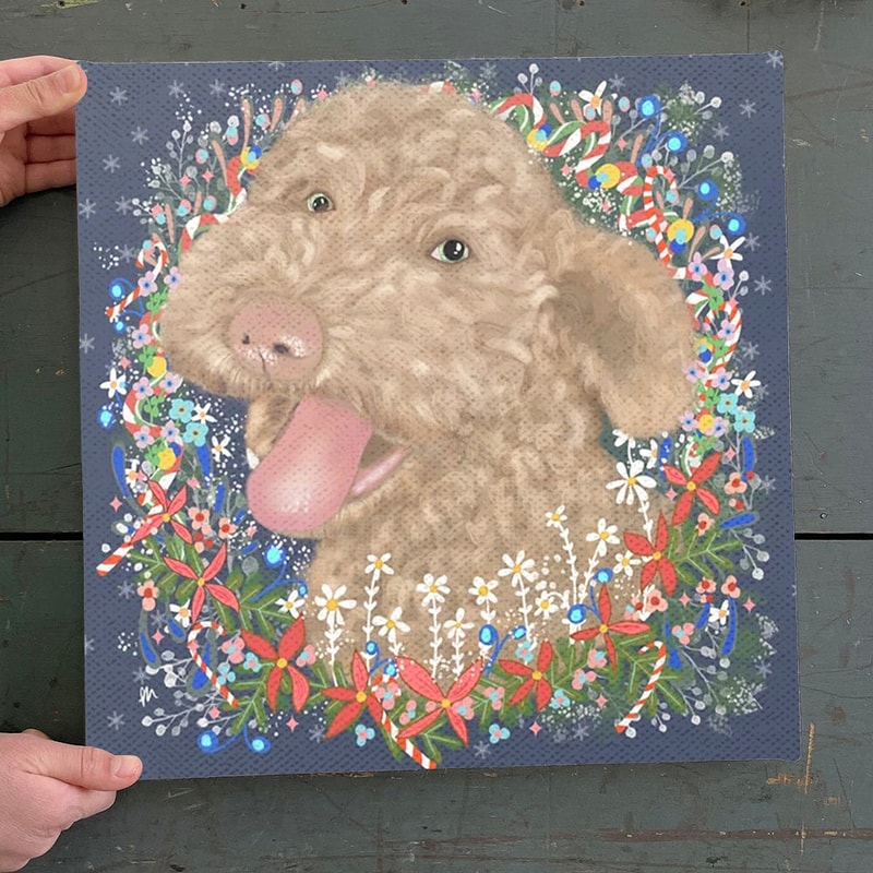 Dog Square Canvas - Golden Doodle - Canvas Print - Dog Canvas Print - Dog Canvas Art - Dog Painting Posters - Furlidays.jpg