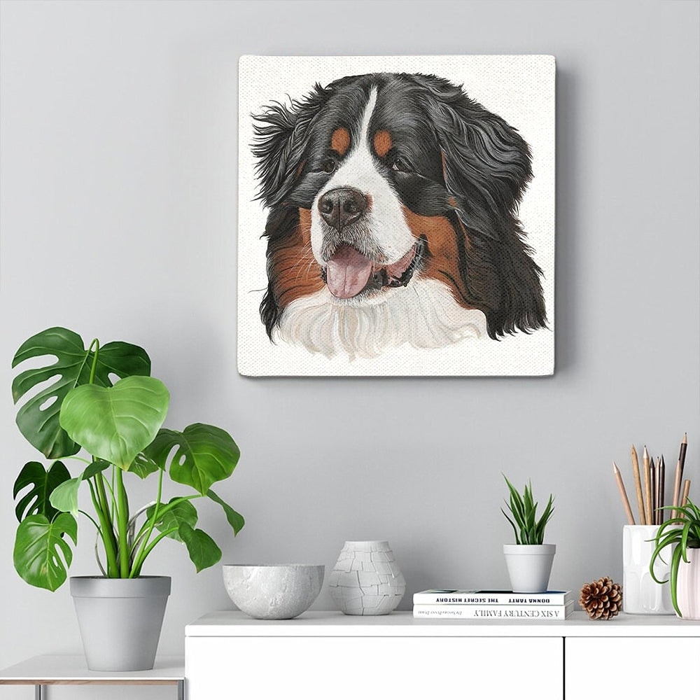 Dog Square Canvas - Hey Good Looking - Bernese Mountain - Canvas Print - Canvas With Dogs On It - Dog Canvas Art - Dog Wall Art Canvas - Furlidays.jpg