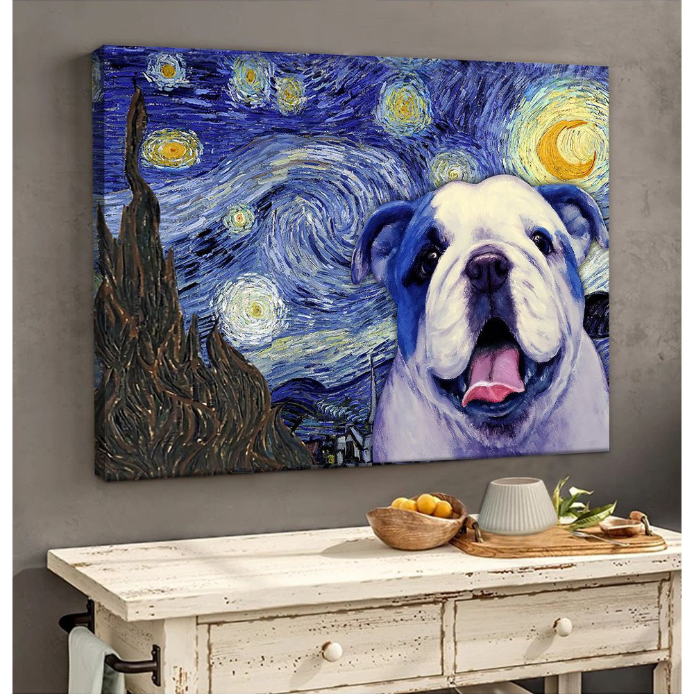 English Bulldog Poster & Matte Canvas - Dog Wall Art Prints - Canvas Wall Art Decor.jpg