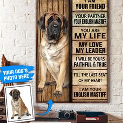 english mastiff personalized poster & canvas, dog canvas wall art, dog lovers gifts