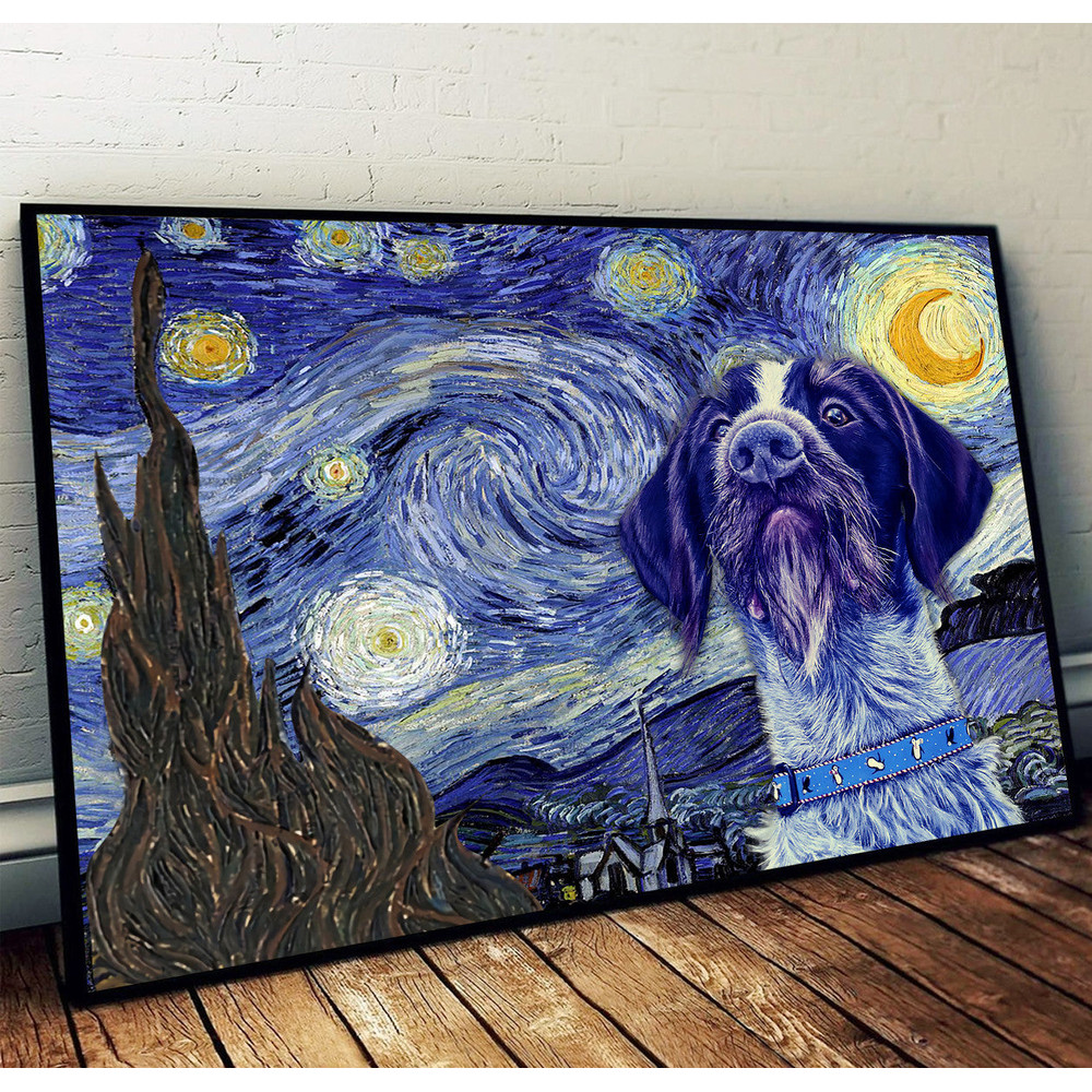 German Wirehaired Pointer Poster & Matte Canvas - Dog Wall Art Prints - Painting On Canvas.jpg