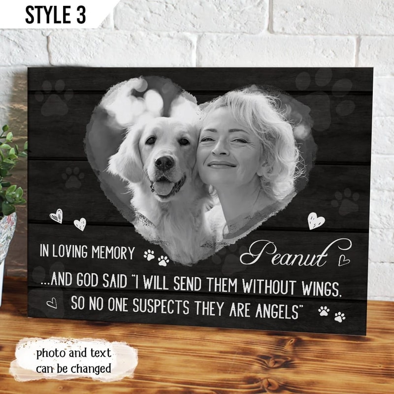 God Said I Will Send Them Without Wings Dog Horizontal Personalized Canvas Poster - Art For Wall - Gifts for Dog Mom.jpg
