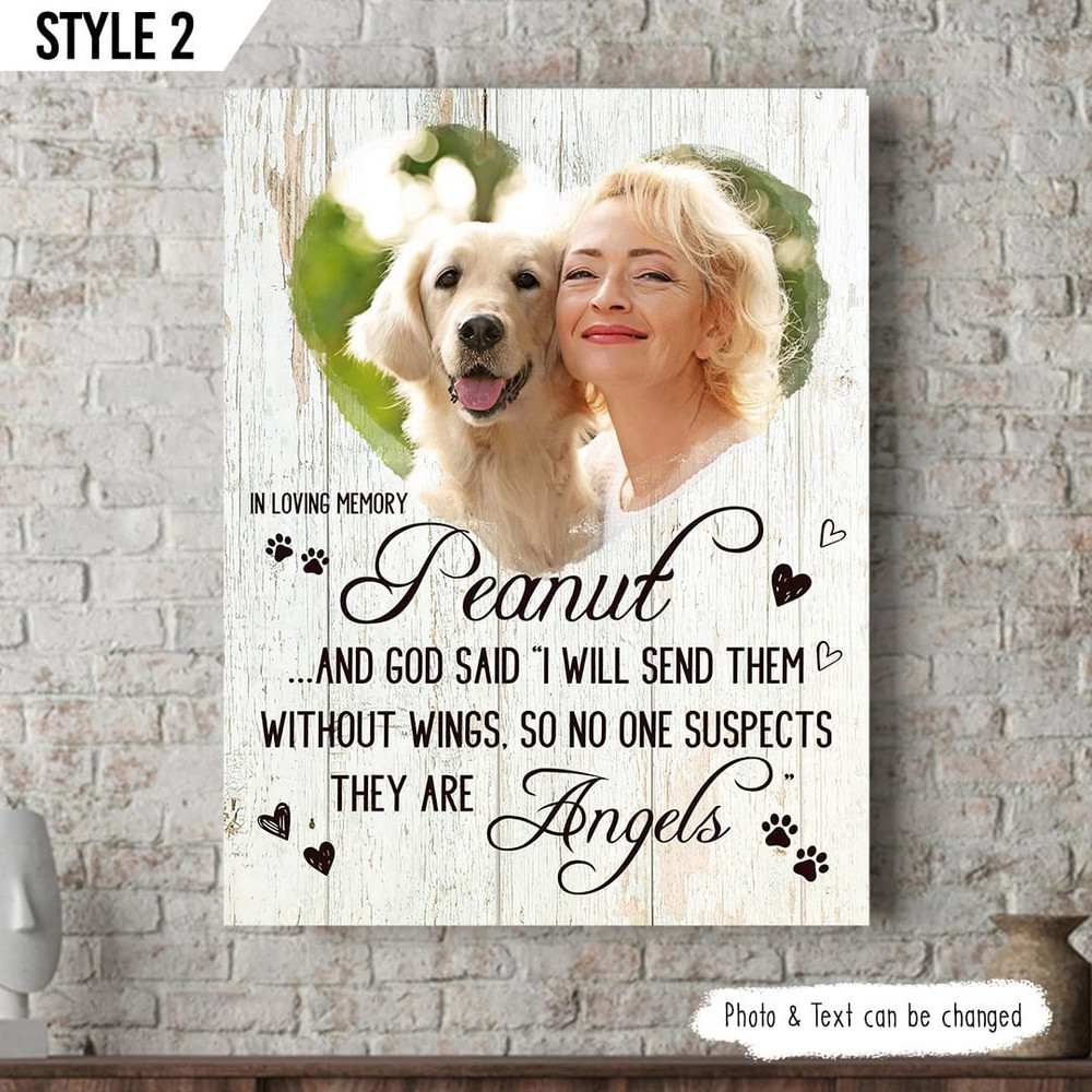 God Said I Will Send Them Without Wings Dog Vertical Personalized Canvas Poster - Poster To Print -  Dog Memorial Gift.jpg