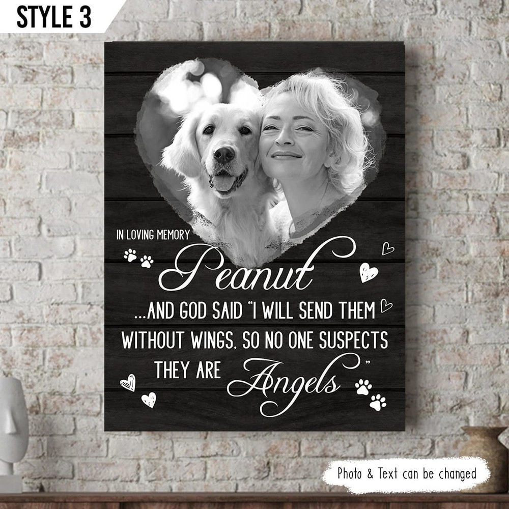 God Said I Will Send Them Without Wings Dog Vertical Personalized Canvas Poster - Poster To Print -  Gifts for Dog Mom.jpg