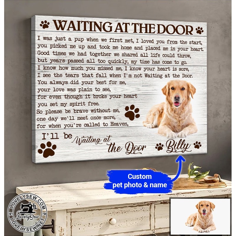 Golden Retriever Waiting At The Door Personalized Poster & Matte Canvas - Canvas Painting - Gift For Dog Lovers - Art For Wall.jpg