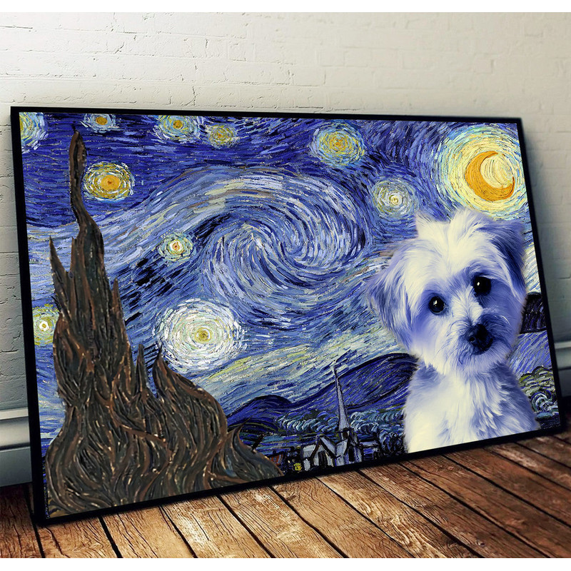 Morkie Poster & Matte Canvas - Dog Wall Art Prints - Painting On Canvas.jpg