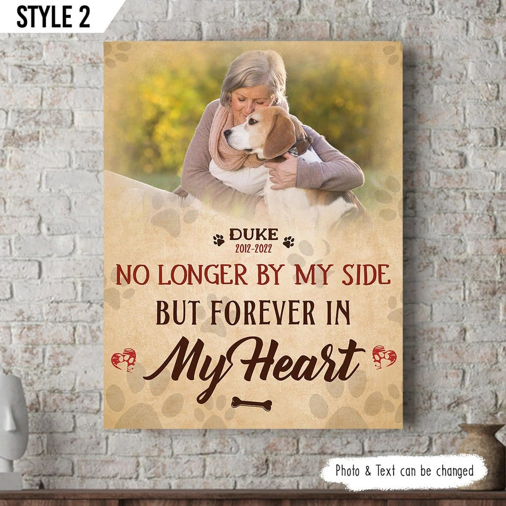 No Longer By My Side But Forever In My Heart Dog Vertical Personalized Canvas Poster - Gift For Dog Lovers.jpg