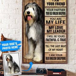 old english sheepdog personalized poster & canvas, dog canvas wall art, dog lovers gifts