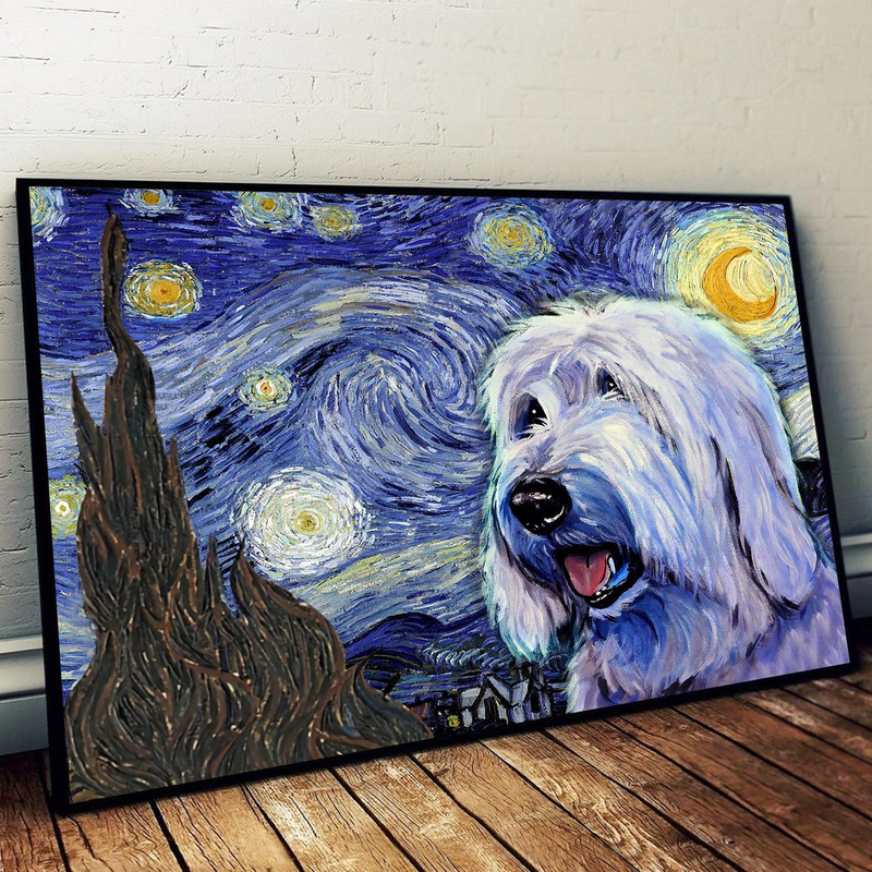 Old English Sheepdog Poster & Matte Canvas - Dog Wall Art Prints - Canvas Wall Art Decor.jpg