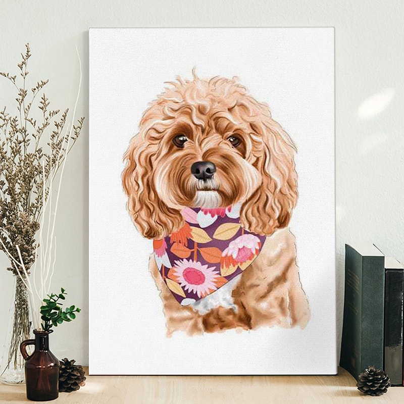 Portrait Canvas - Cavoodle - Canvas Print - Dog Wall Art Canvas - Dog Poster Printing - Furlidays.jpg