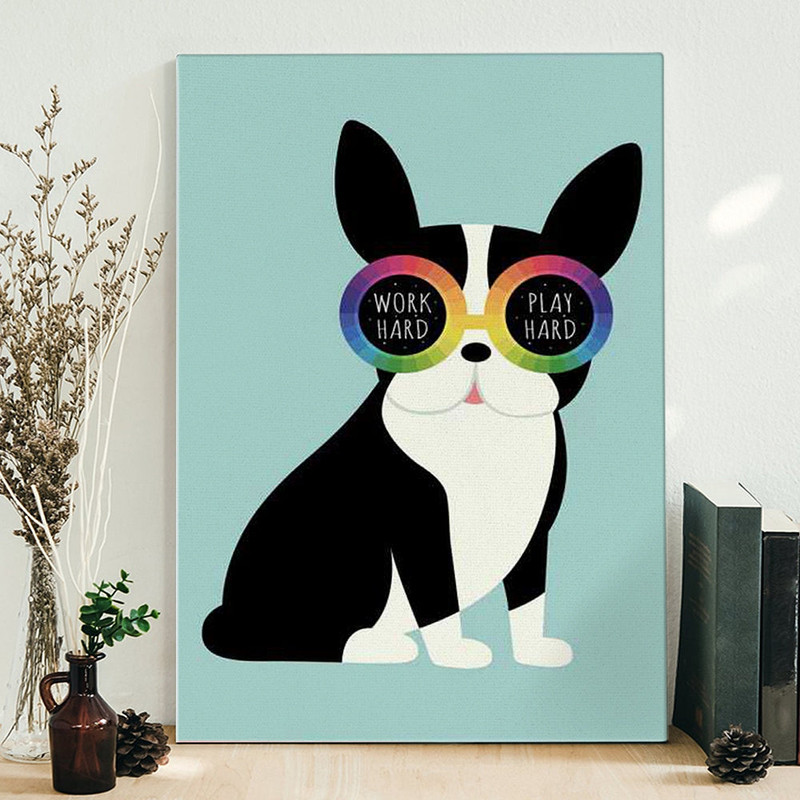 Portrait Canvas - Work Hard Play Harder - Canvas Print - Dog Canvas Print - Dog Poster Printing - Furlidays.jpg