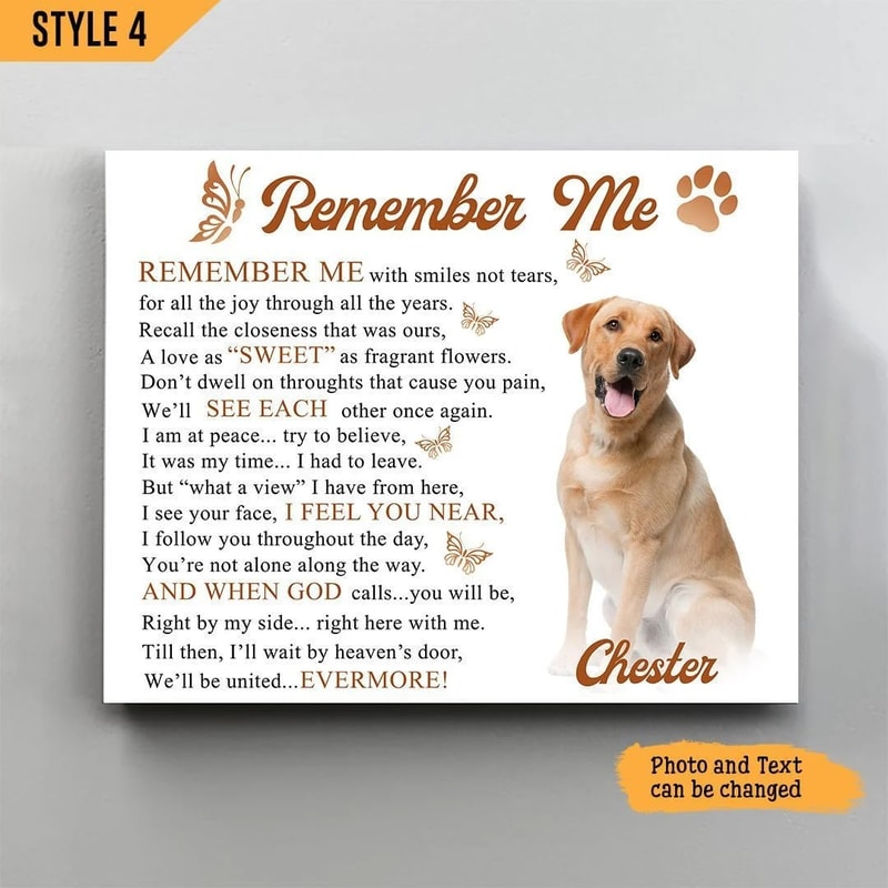 Remember Me With Smiles Not Tears Dog Matte Personalized Canvas Poster - Gift For Dog Lovers.jpg