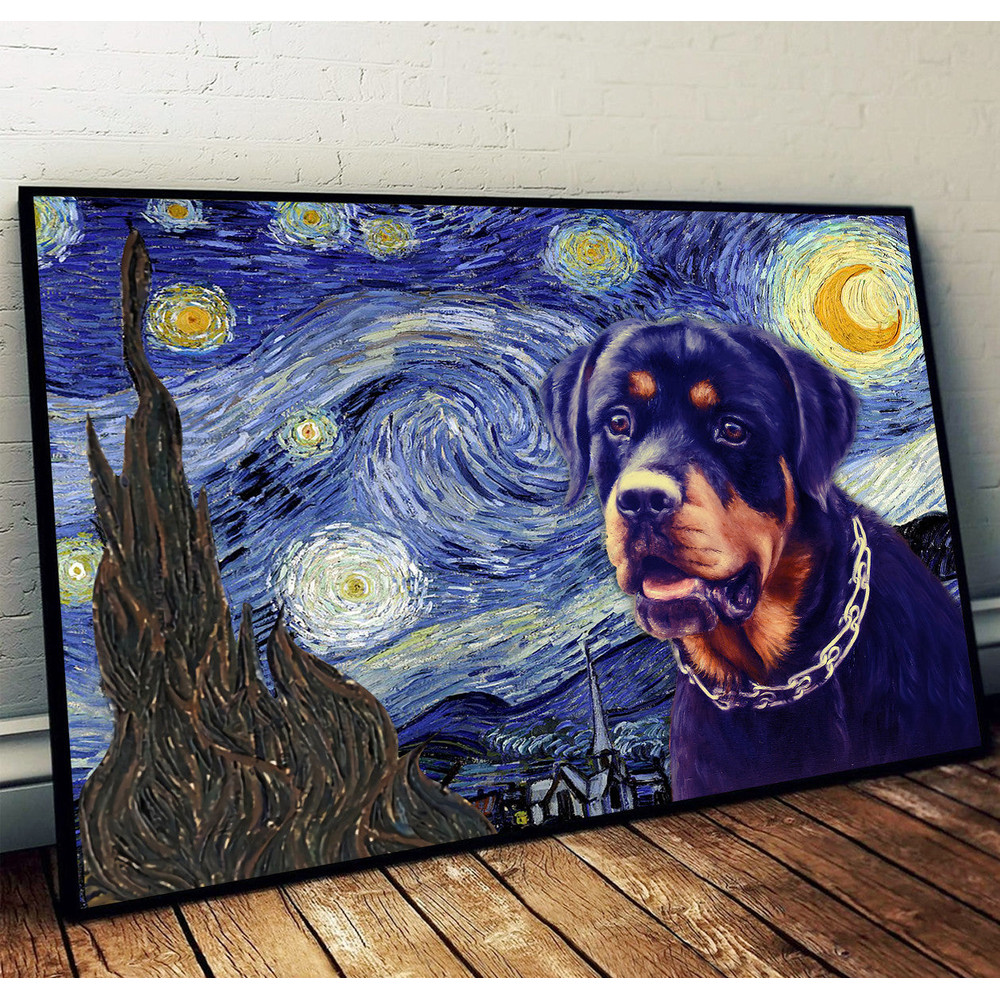 Rottweiler Poster & Matte Canvas - Dog Wall Art Prints - Painting On Canvas.jpg