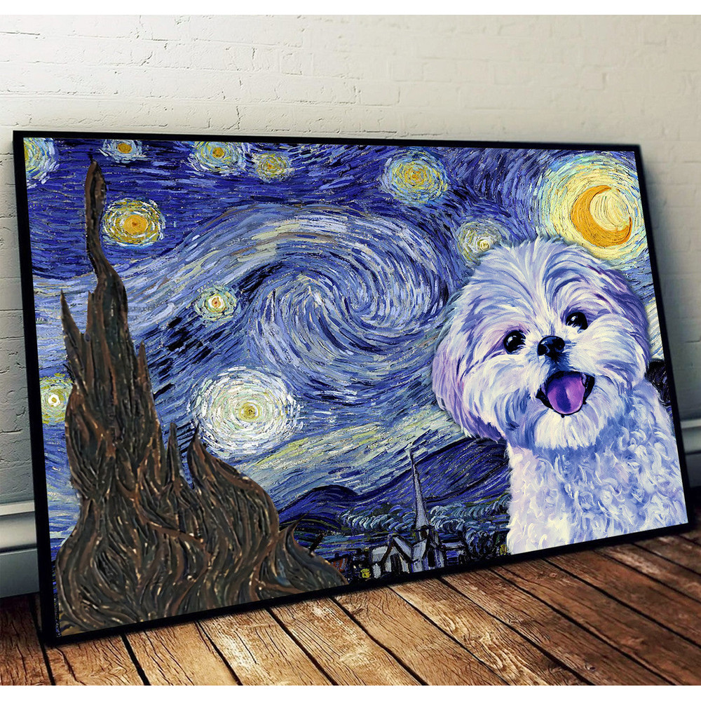 Shih Tzu Poster & Matte Canvas - Dog Wall Art Prints - Painting On Canvas.jpg