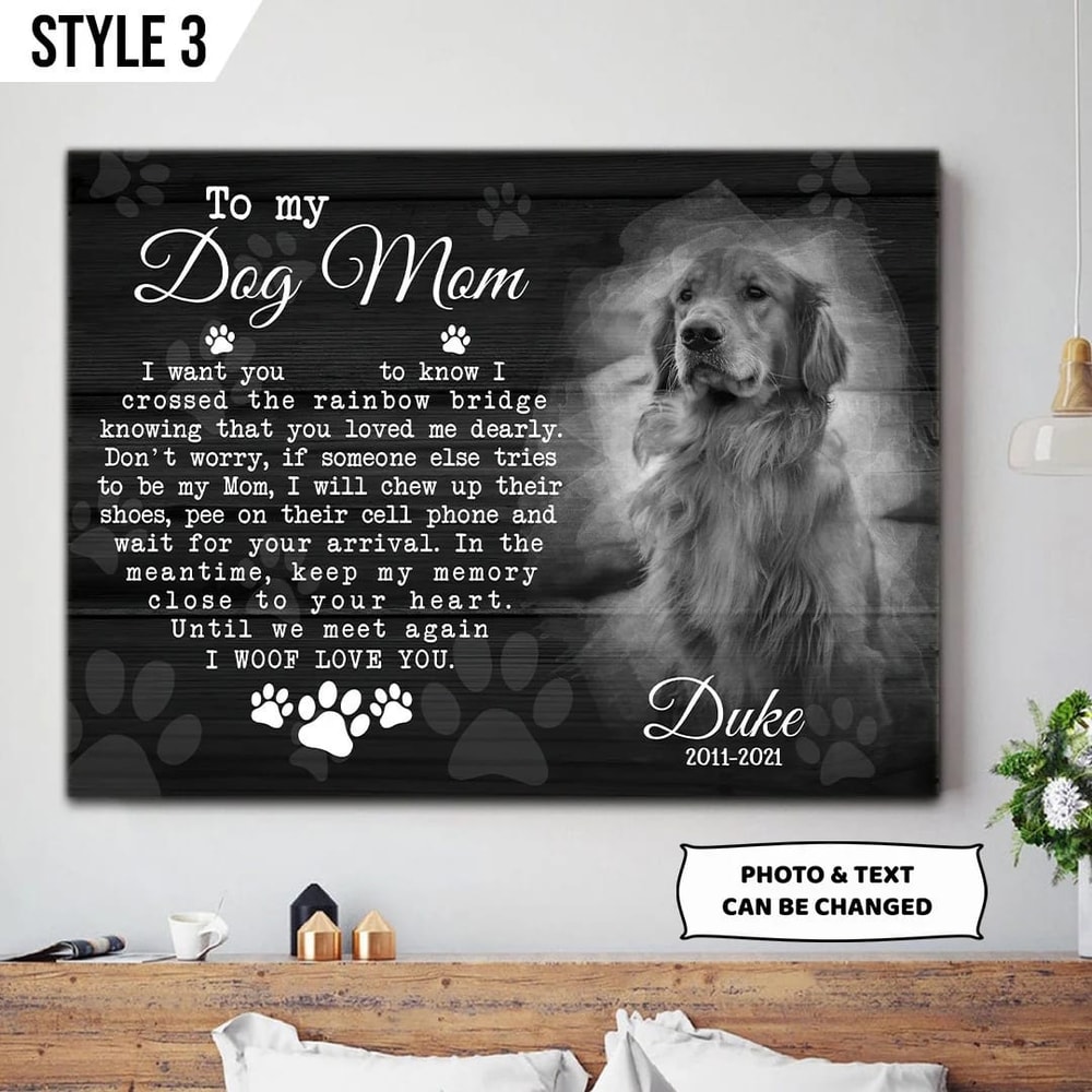 To My Dog Mom I Woof Love You Dog Personalized Horizontal Canvas - Wall Art Canvas - Gifts for Dog Mom.jpg