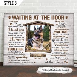 waiting at the door dog canvas poster framed print personalized dog memorial gifts for dog mom