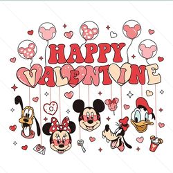 Disney Characters Happy Valentine SVG