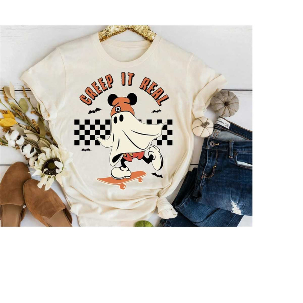 Creep It Real Shirt, Disney Skateboarding Mickey Mouse Shirt, Halloween Vintage Spooky, Disneyland Halloween Party Match.jpg