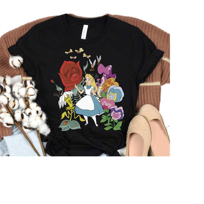 Disney Alice In Wonderland Alice In The Flowers T-Shirt, Disneyland Family Matching Shirt, Magic Kingdom, WDW Epcot Them.jpg