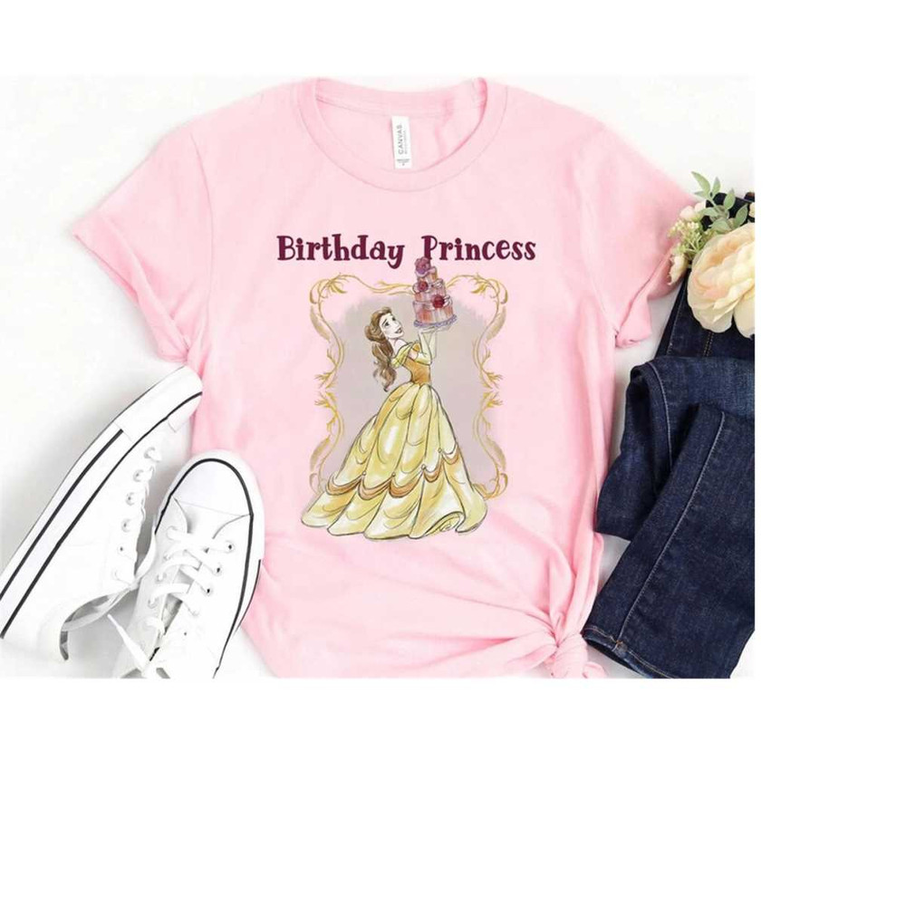 Disney Beauty and the Beast Belle Birthday Princess T-Shirt, Walt Disney Disneyland Trip Gift, Matching Family Shirts, M.jpg