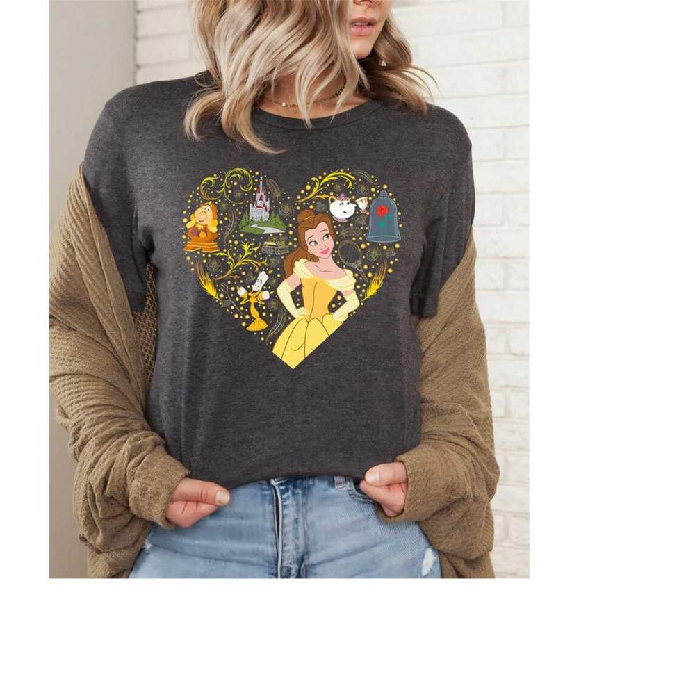 Disney Belle Princess Belle Collage Heart Shirt, Beauty and The Beast, Disneyland Family Matching Shirt, Magic Kingdom,.jpg