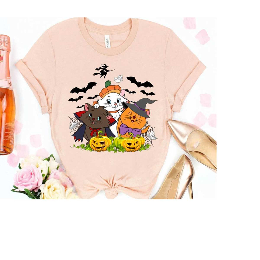 Disney Cute The Aristocats Marie Toulouse Berlioz Halloween Costume Shirt, Aristocats Halloween Pumpkin, Disneyland Hall.jpg