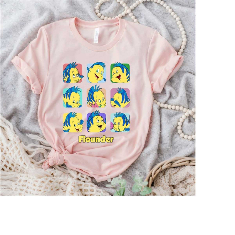 Disney Flounder Moods T-Shirt, The Little Mermaid Shirt Disney Characters Shirt, Disneyland Trip Gift, Matching Family S.jpg