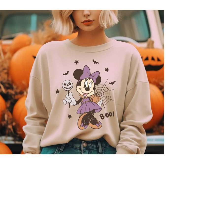 Disney Girl Halloween Sweatshirt, Minnie Mouse Halloween Tee, Spooky Season Shirt, Boo Halloween Shirt, Trick Or Treat T.jpg