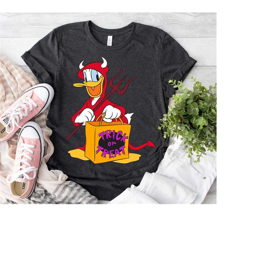 Disney Halloween Donald Duck Devil Trick or Treat T-Shirt, Mickey's Not So Scary Shirt, Disneyland Halloween Matching Fa.jpg