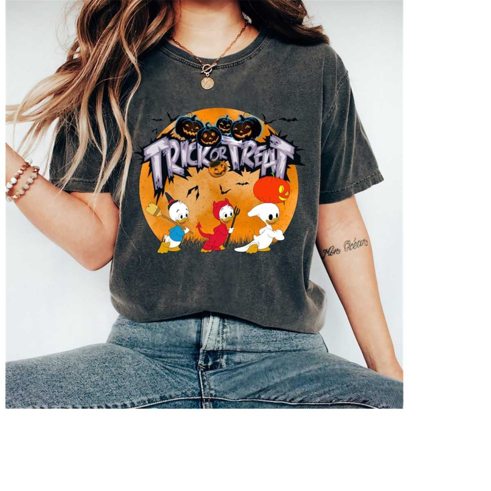 Disney Halloween Huey, Dewey, and Louie Trick or Treat T-Shirt, Mickey's Not So Scary Shirt, Disneyland Halloween Matchi.jpg
