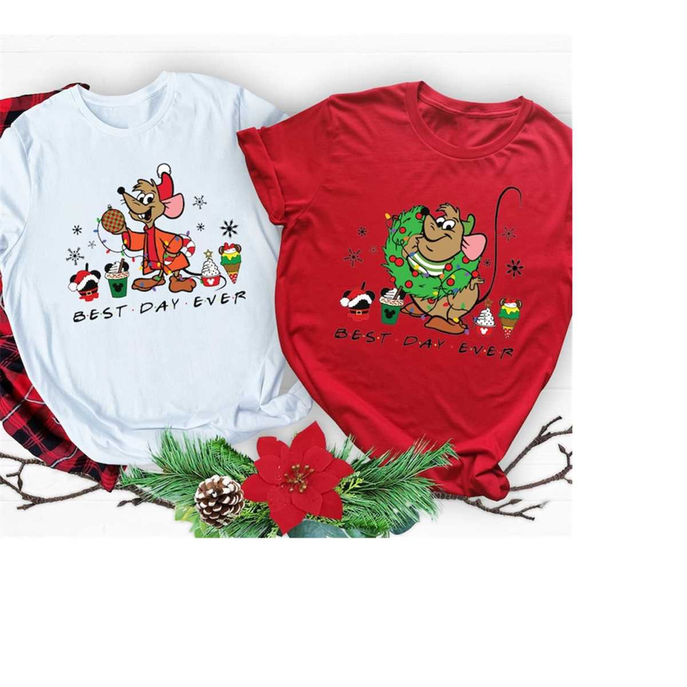Disney Jaq And Gus Gus Christmas Shirt, Best Day Ever Xmas Shirt, Christmas Couple Shirt, Disneyland Holiday Very Merry.jpg