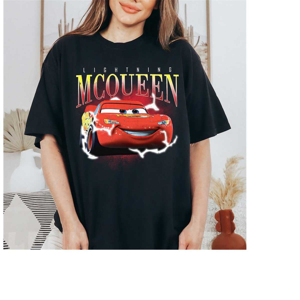 Disney Lightning McQueen Portrait Shirt, Retro Disney Pixar Cars Shirt, Cars Land Shirt, WDW Matching Family Shirts, Mag.jpg