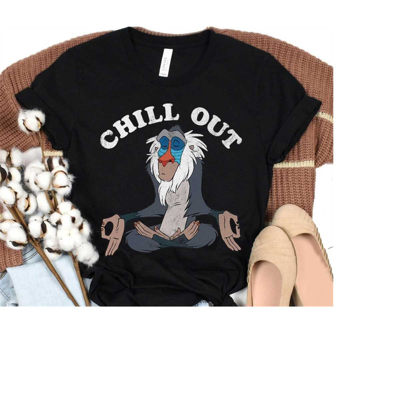 Disney Lion King Rafiki Chill Out Meditation Graphic Shirt, Disneyland Family Matching Shirt, Magic Kingdom Tee, WDW Epc.jpg