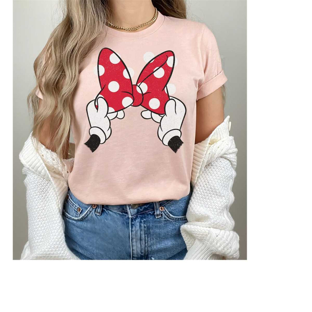 Disney Minnie Mouse's Red Polka Dot Bow T-Shirt, Mickey and Friends, Disneyland Family Vacation Trip, Matching Family Sh.jpg