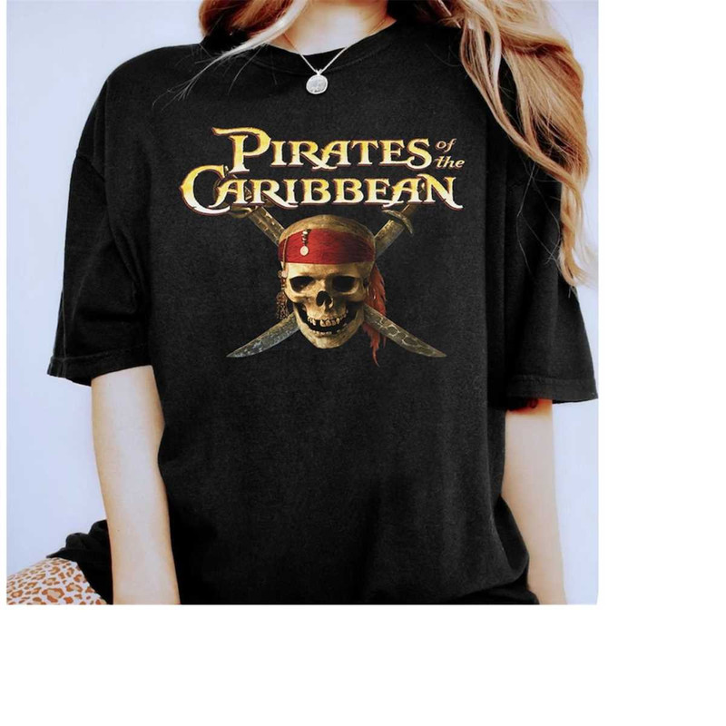Disney Pirates of the Caribbean Skull and Swords Logo Shirt, Magic Kingdom Holiday Unisex T-shirt Family Birthday Gift A.jpg
