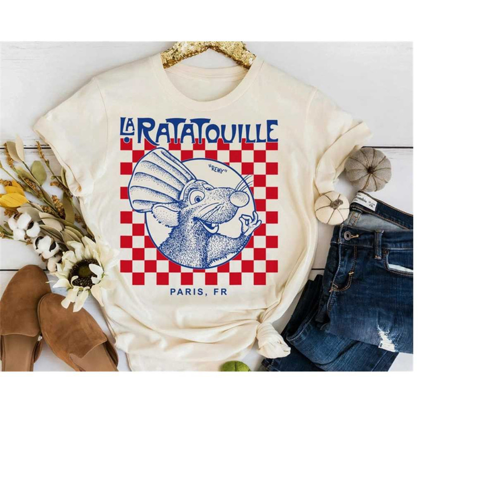 Disney Ratatouille Remy Paris Checkerboard T-Shirt, Disneyland Family Matching Shirt, Magic Kingdom, WDW Epcot Theme Par.jpg