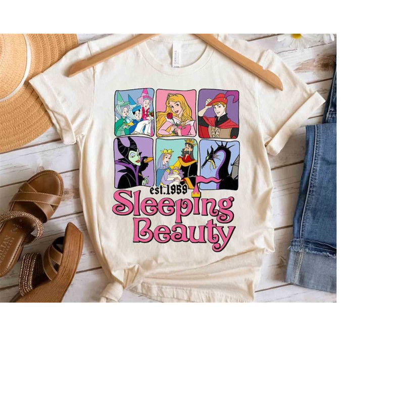 Disney Sleeping Beauty Characters Group Shot 1959 Shirt, Magic Kingdom Holiday Unisex T-shirt Family Birthday Gift Adult.jpg