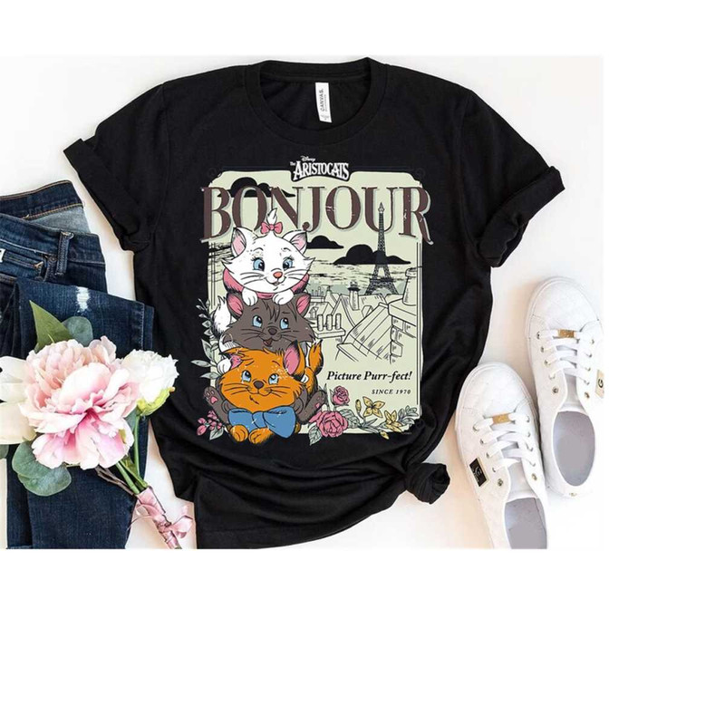 Disney The Aristocats Bonjour T-Shirt, Aristocats Shirt, Walt Disney World Disneyland Trip Gift, Matching Family Shirts,.jpg