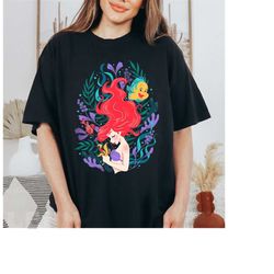 disney the little mermaid ariel flounder and sebastian t-shirt, disneyland family matching shirts, magic kingdom shirt,