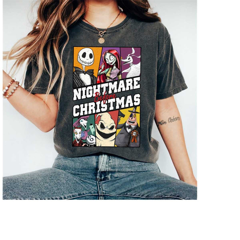 Disney The Nightmare Before Christmas Group Retro Shirt, Jack Skellington Halloween Shirt, Disneyland Halloween Matching.jpg