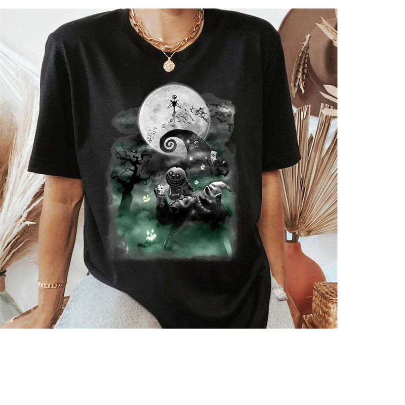 Disney The Nightmare Before Christmas Haunted Scene T-Shirt, Jack Skellington Halloween Tee, Disneyland Halloween Matchi.jpg