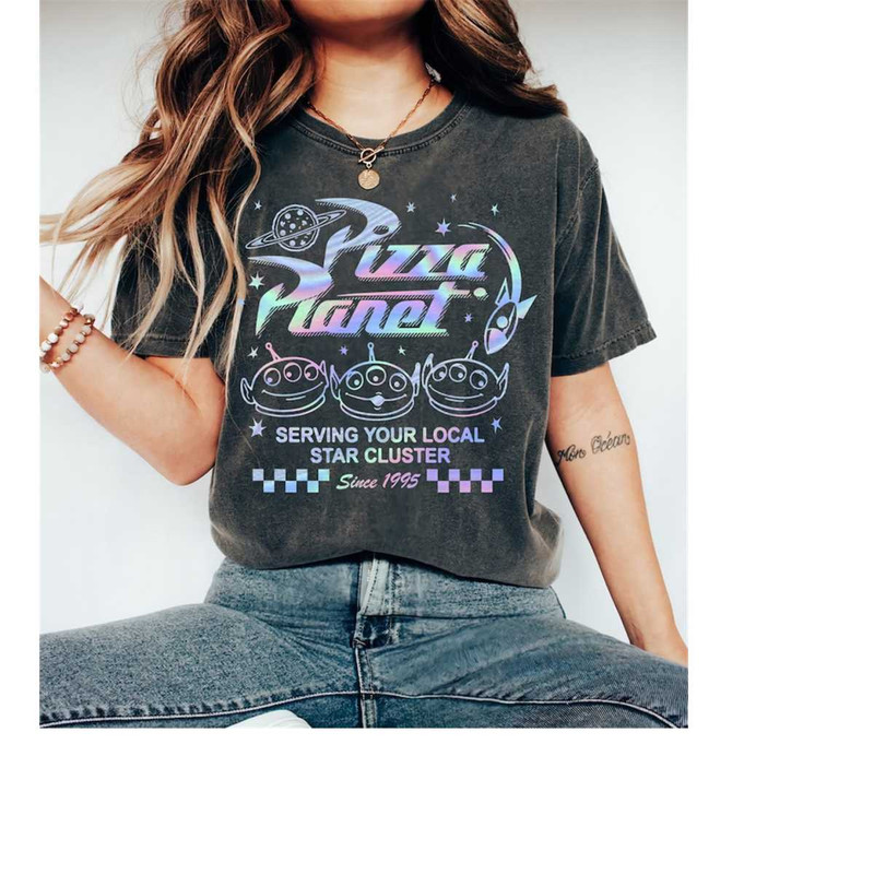 Disney Toy Story 3 Pizza Planet Aliens Hologram T-Shirt, Disneyland Family Matching Shirt, Magic Kingdom, WDW Epcot Them.jpg