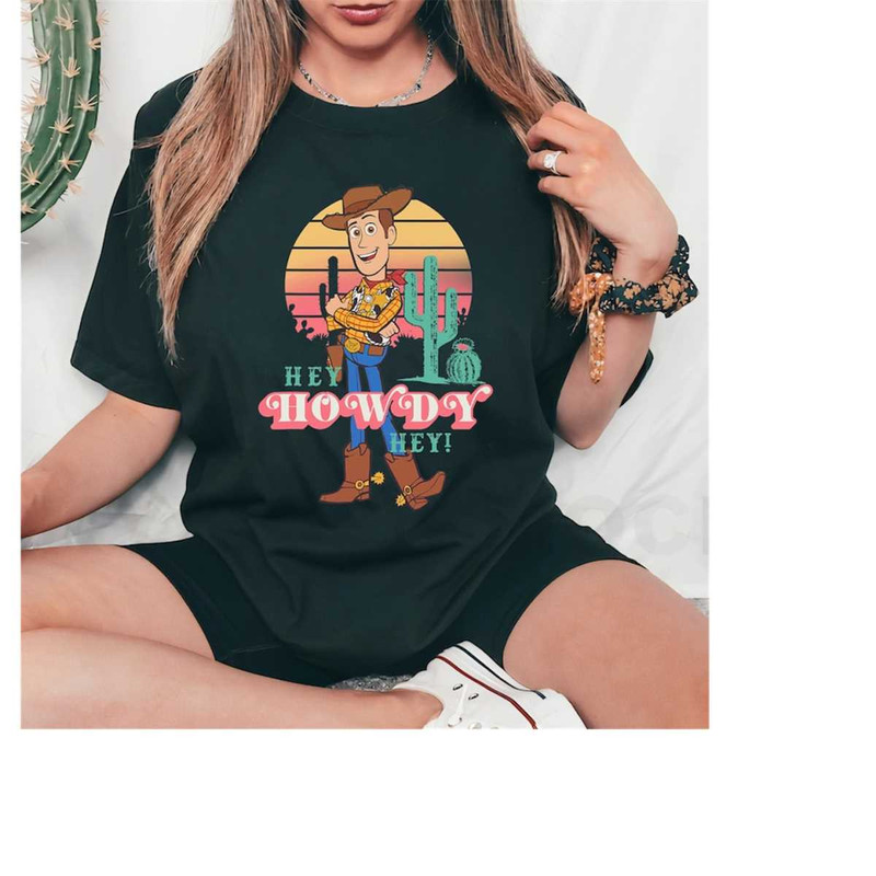 Disney Toy Story 4 Woody Hey Howdy Hey Retro Portrait Shirt, Disneyland Family Matching Shirt, Magic Kingdom Tee, WDW Ep.jpg