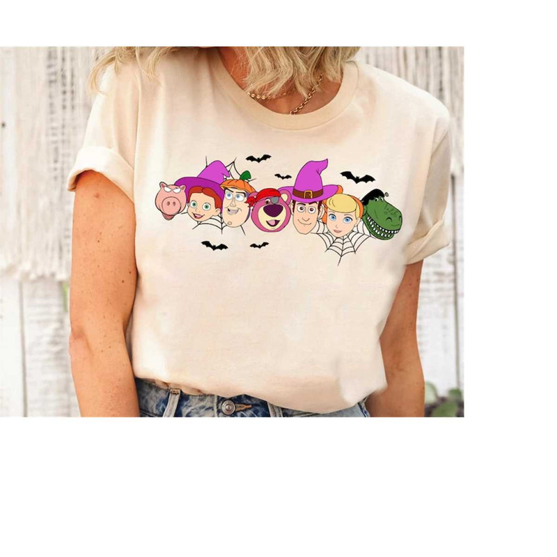 Disney Toy Story Portrait Halloween Costume Shirt, Buzz Woody Jessie Lotso Aliens Spooky Horror Nights Ghost, Disney Hal.jpg